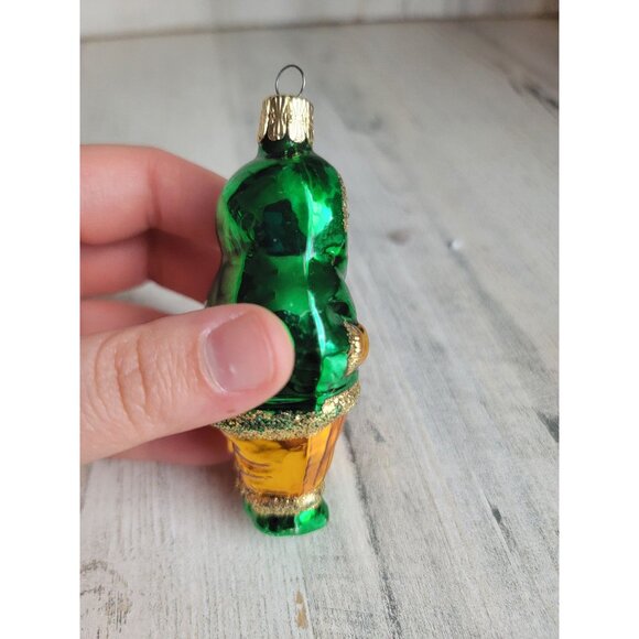 Czech Republic glass green Eskimo glitter child ornament Xmas - Picture 7 of 8
